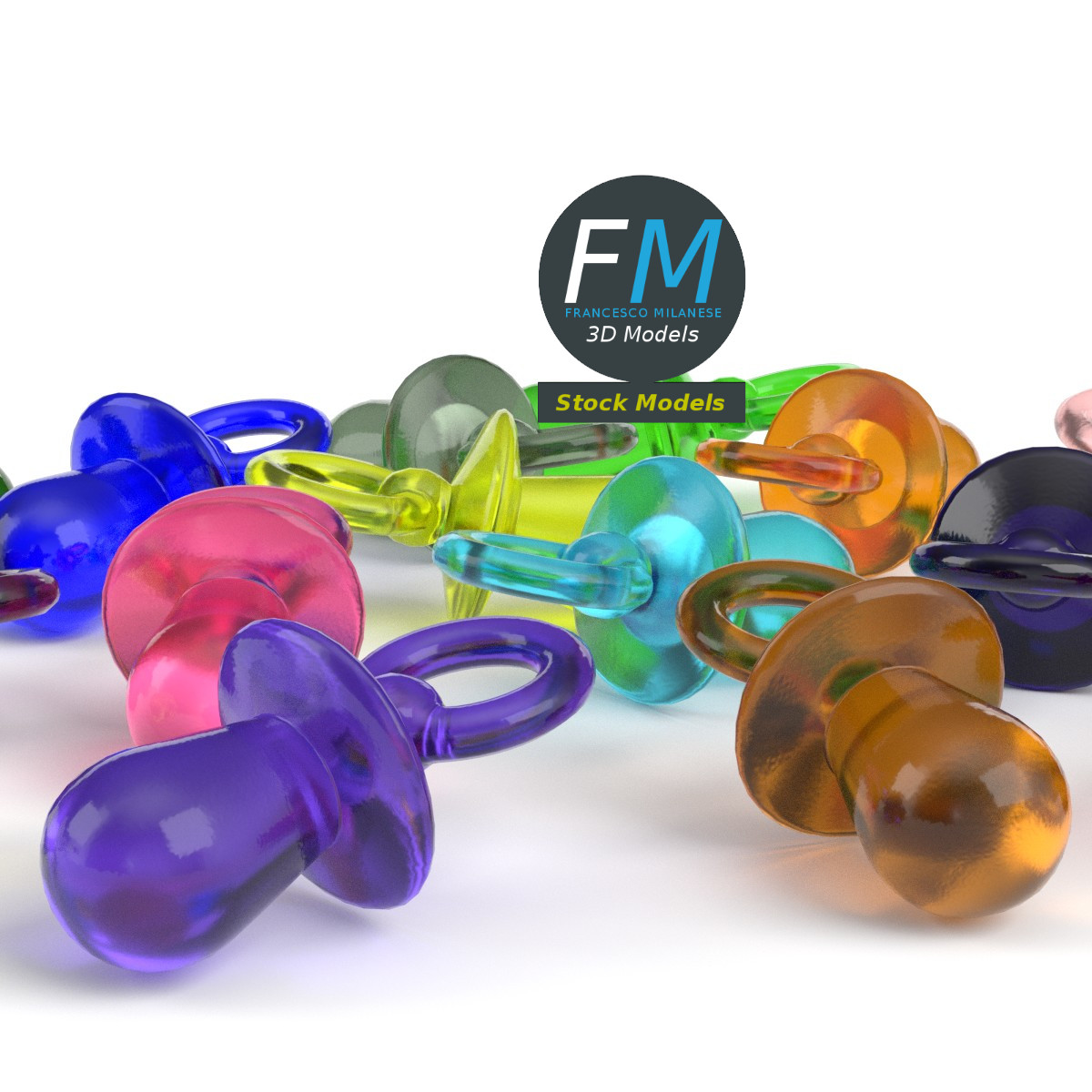 3D-Modell - Dekorative Mini-Schnuller im Set - 04