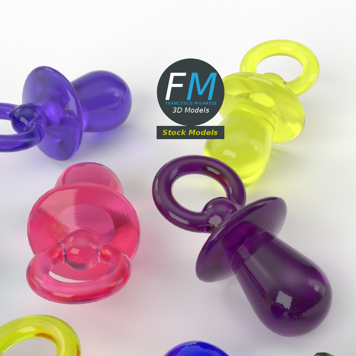 3D-Modell - Dekorative Mini-Schnuller im Set - 05