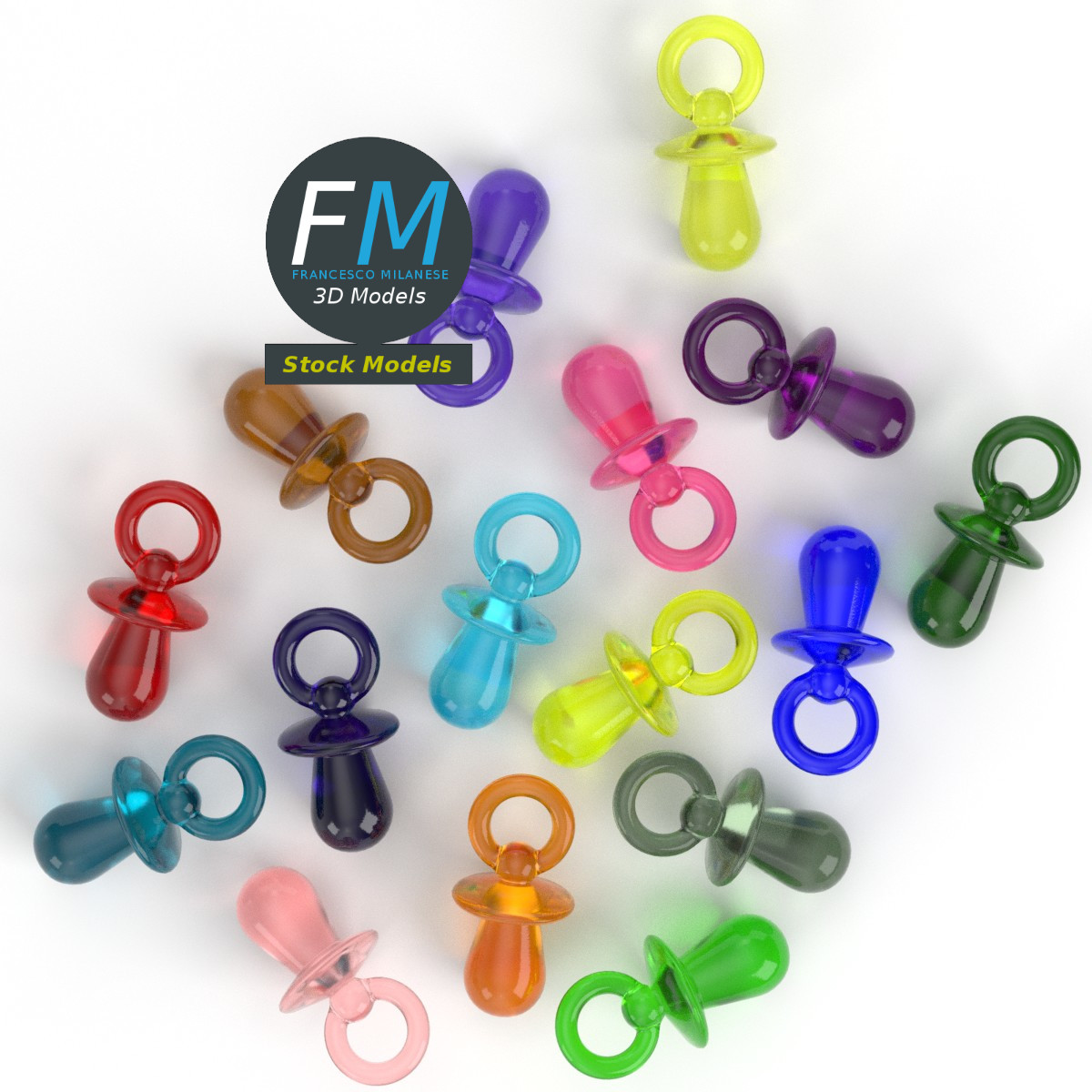 3D-Modell - Dekorative Mini-Schnuller im Set - 06