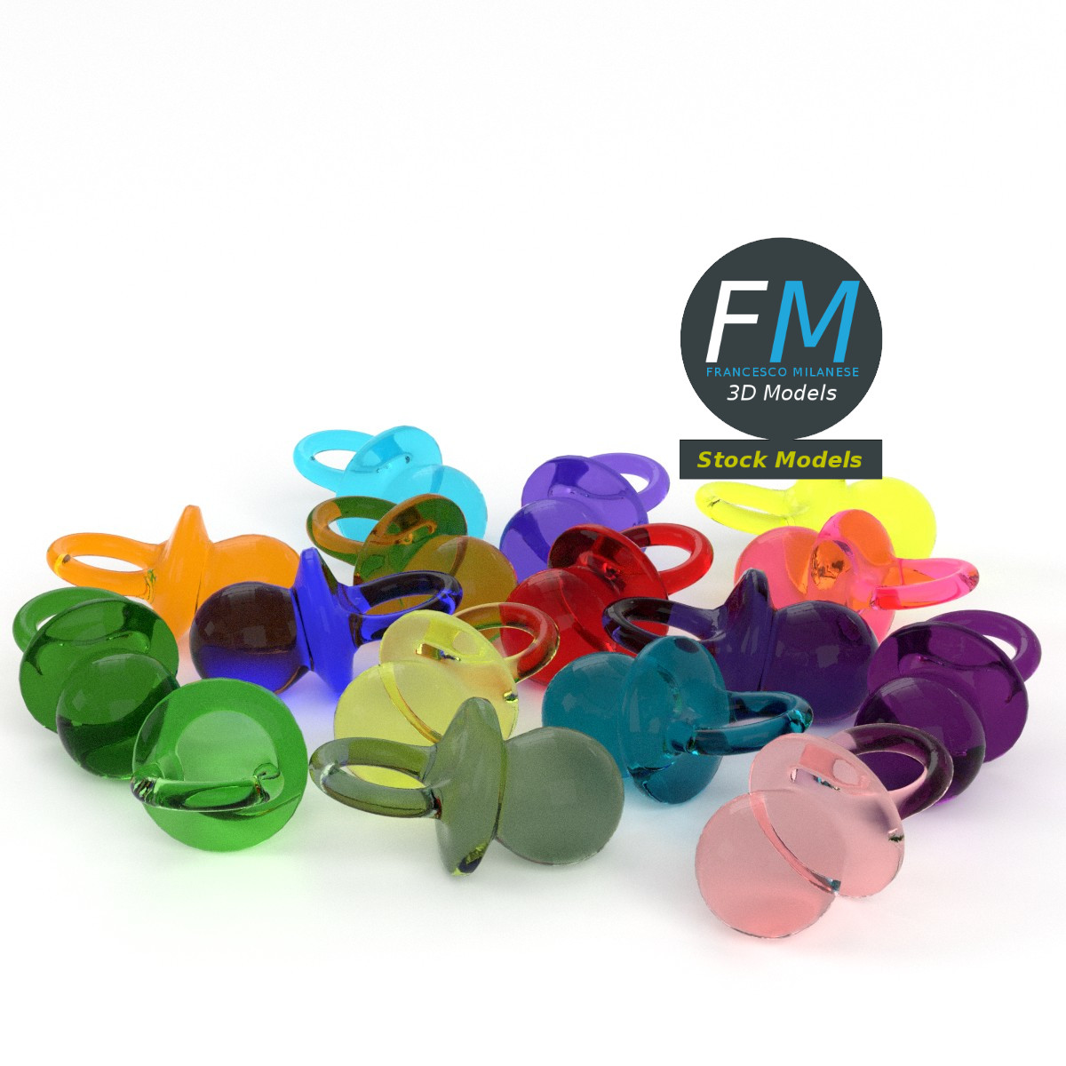 3D-Modell - Dekorative Mini-Schnuller im Set - 02