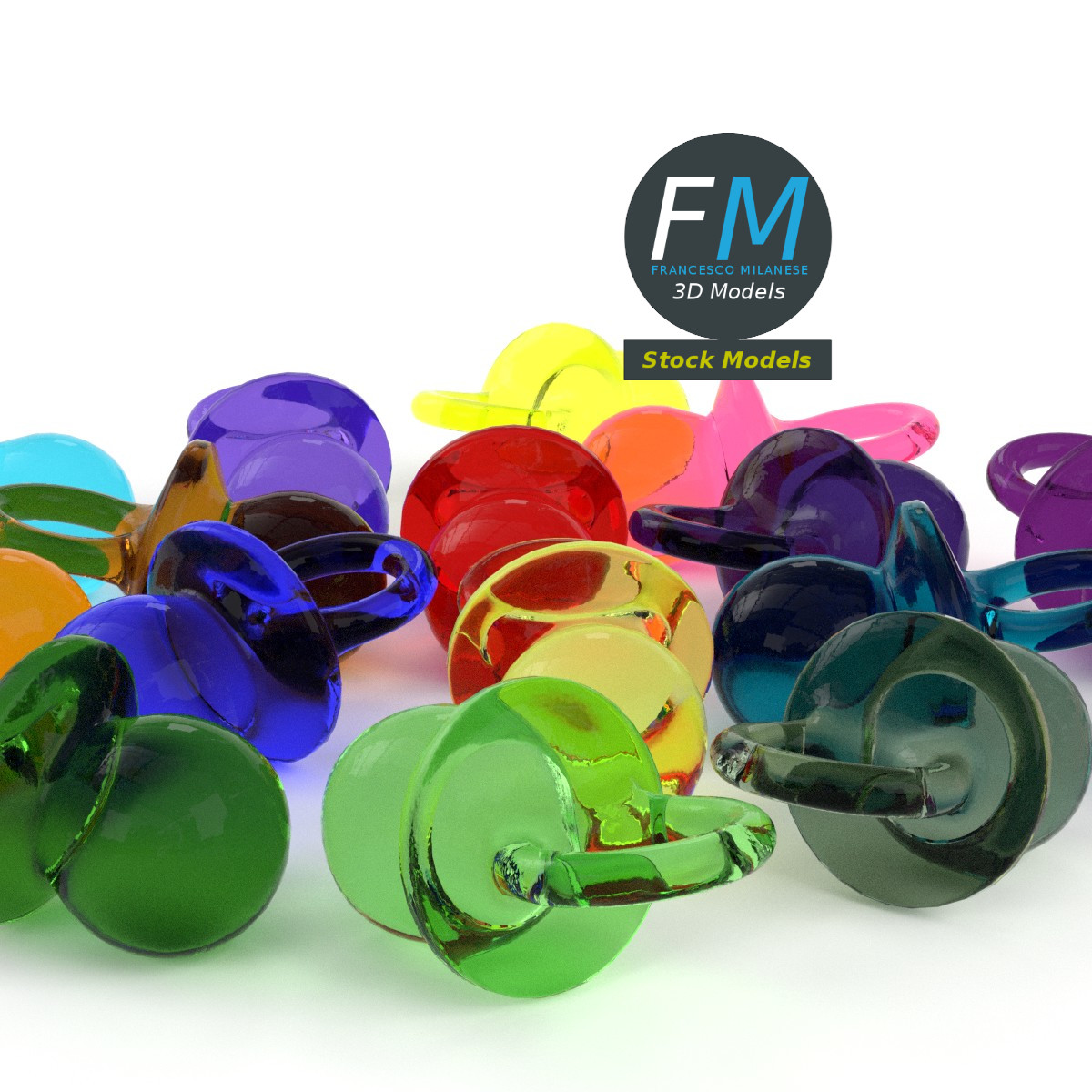 3D-Modell - Dekorative Mini-Schnuller im Set - 03