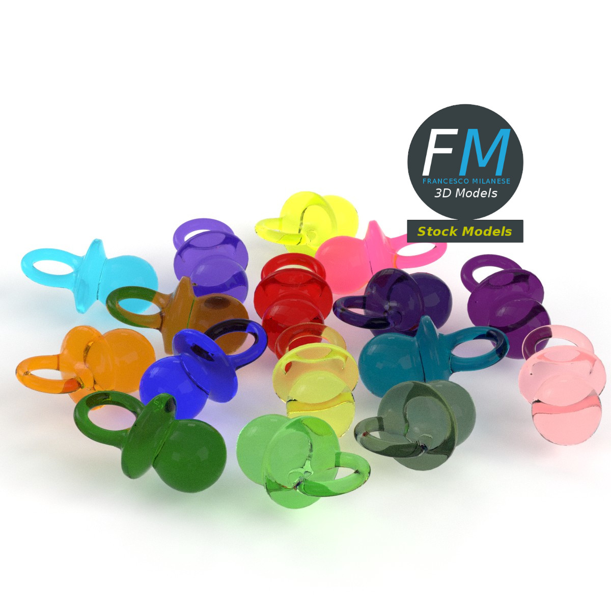 3D-Modell - Dekorative Mini-Schnuller im Set - 05
