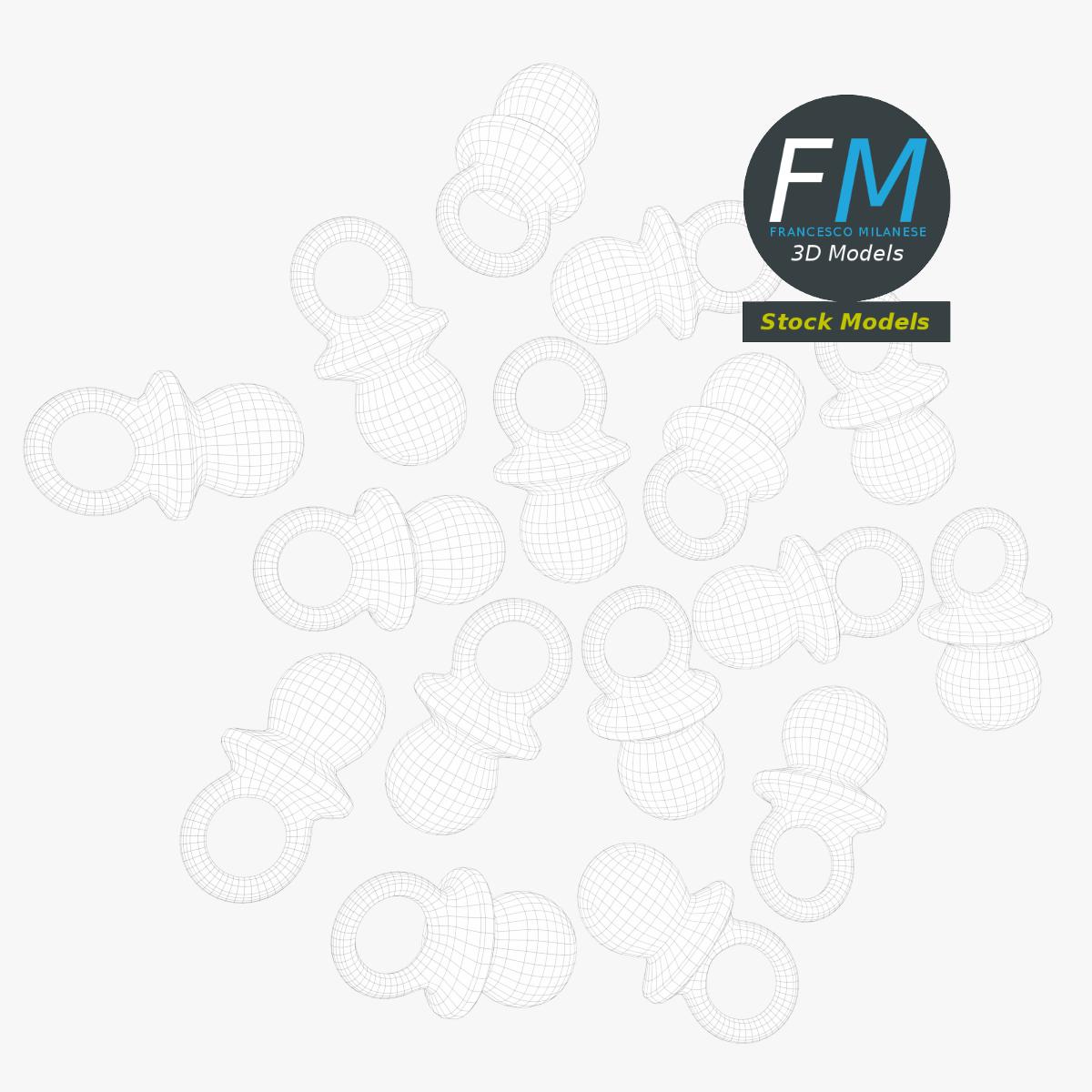 3D-Modell - Dekorative Mini-Schnuller im Set - 07
