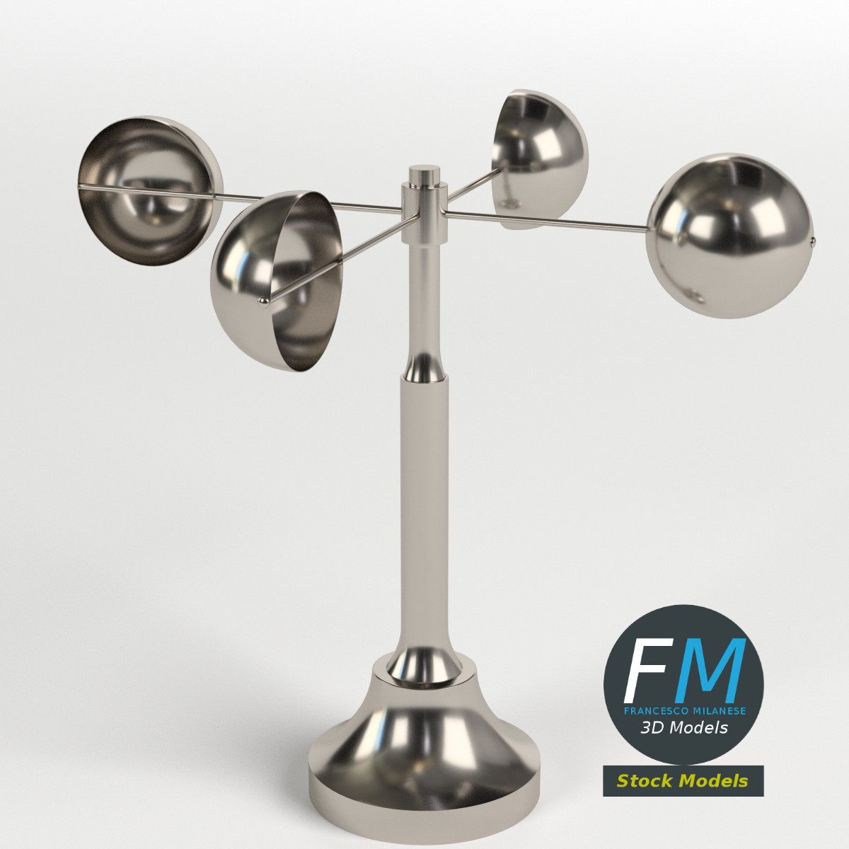 3D-Modell - Dekorativer Schalenanemometer - 01