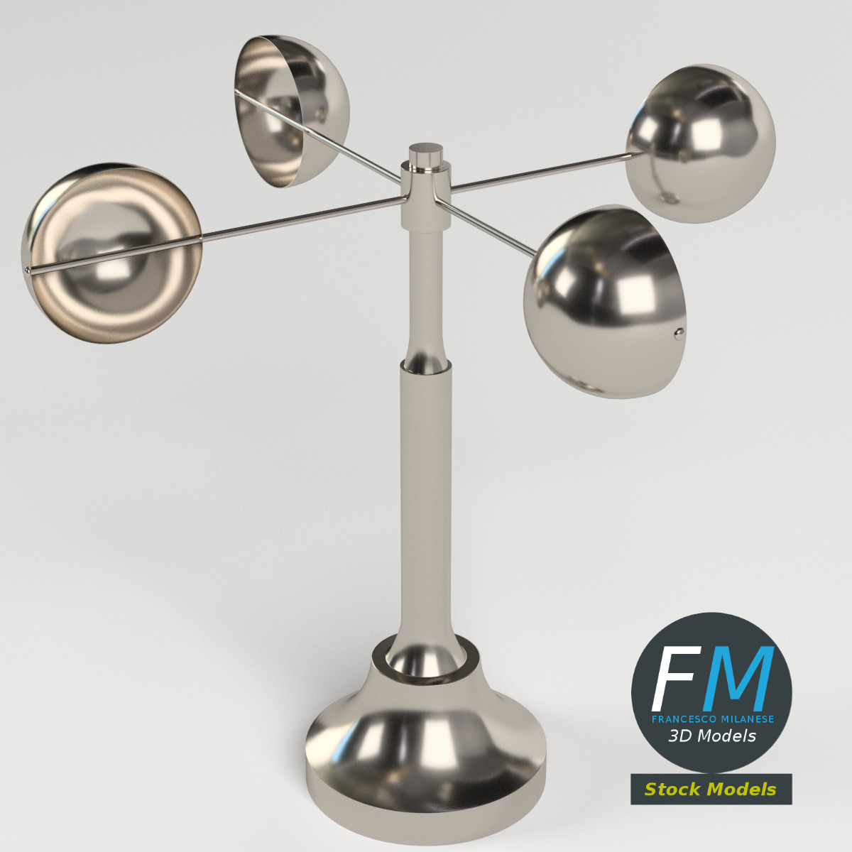 3D-Modell - Dekorativer Schalenanemometer - 02
