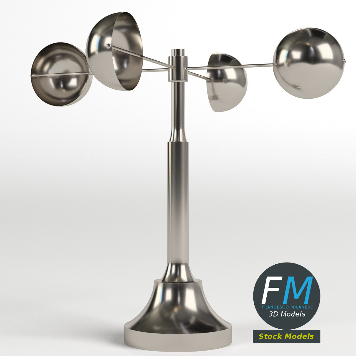3D-Modell - Dekorativer Schalenanemometer - 03
