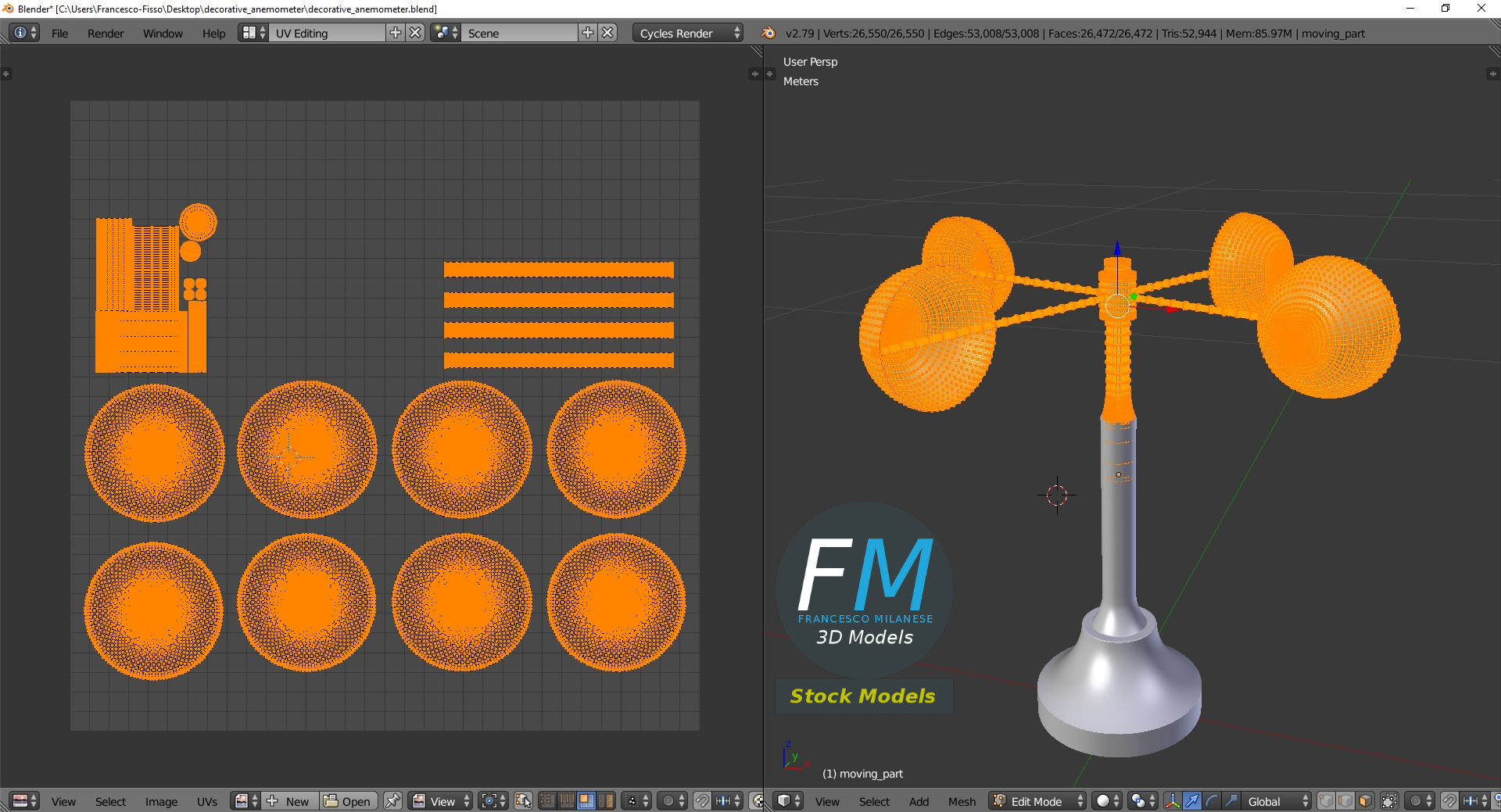 3D-Modell - Dekorativer Schalenanemometer - 10
