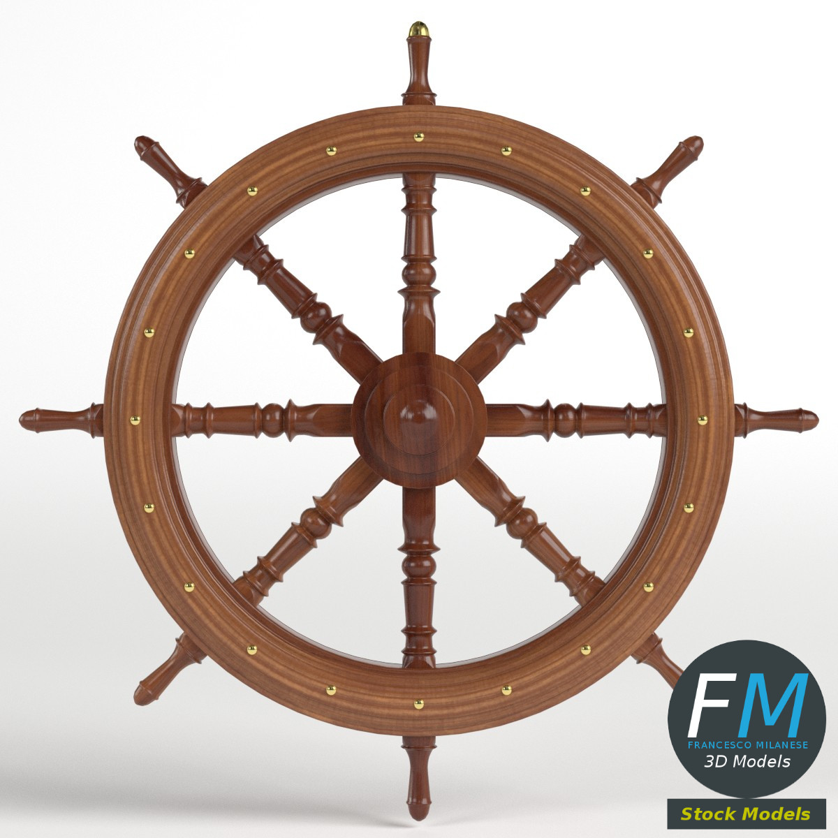 3D-Modell - Dekoratives Schiffssteuerrad - 01