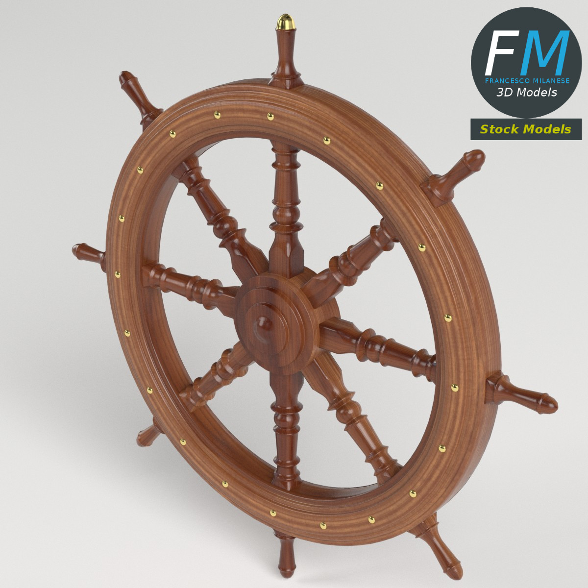 3D-Modell - Dekoratives Schiffssteuerrad - 02