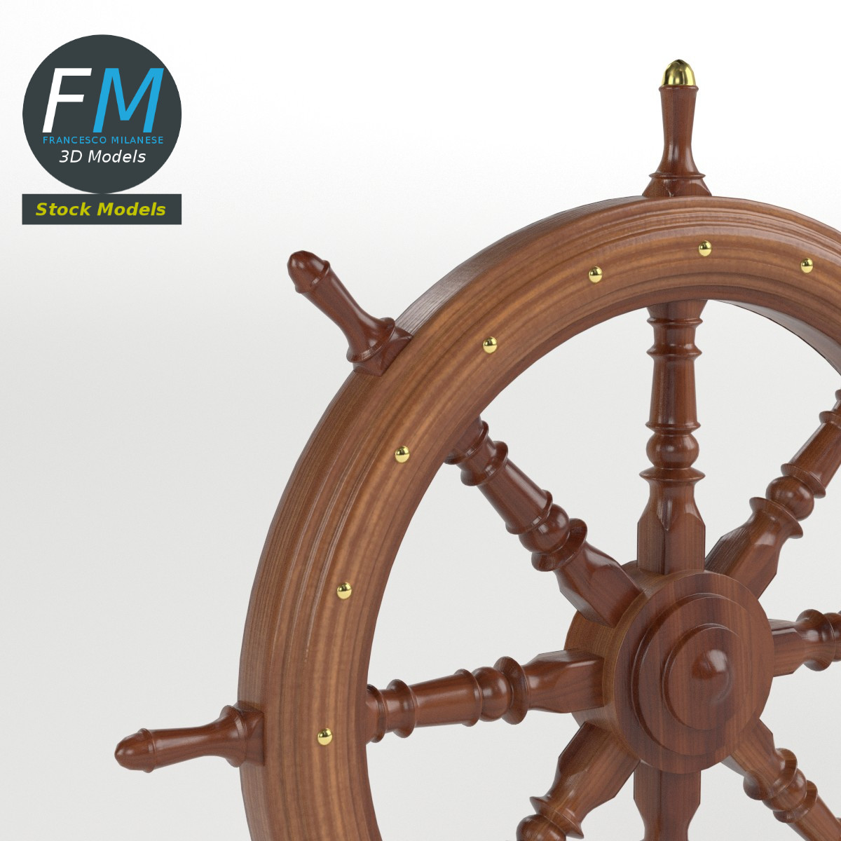 3D-Modell - Dekoratives Schiffssteuerrad - 03