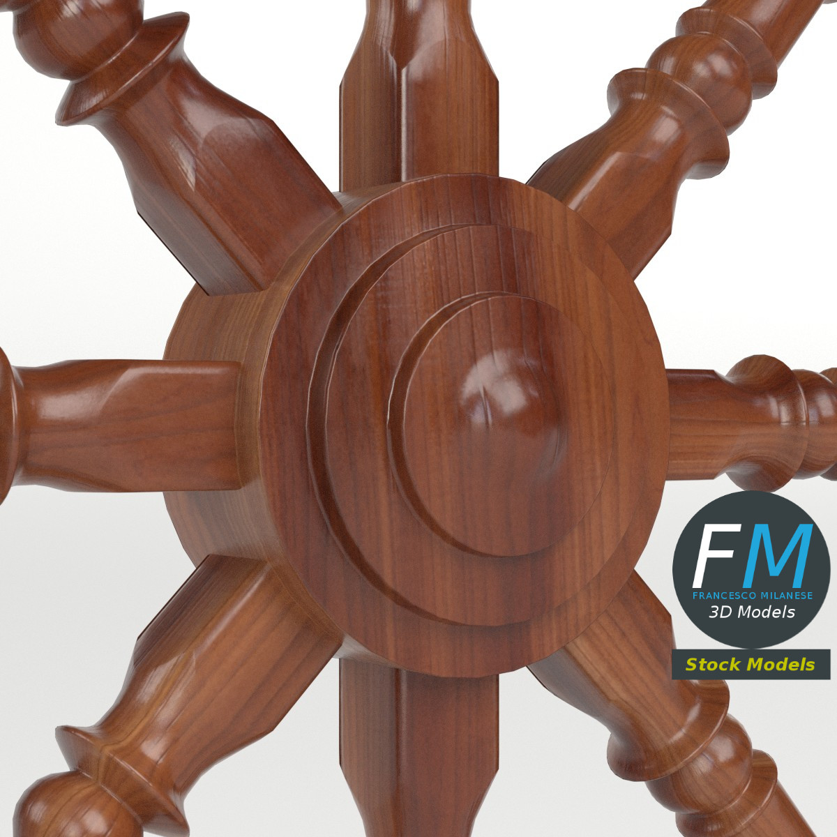 3D-Modell - Dekoratives Schiffssteuerrad - 04
