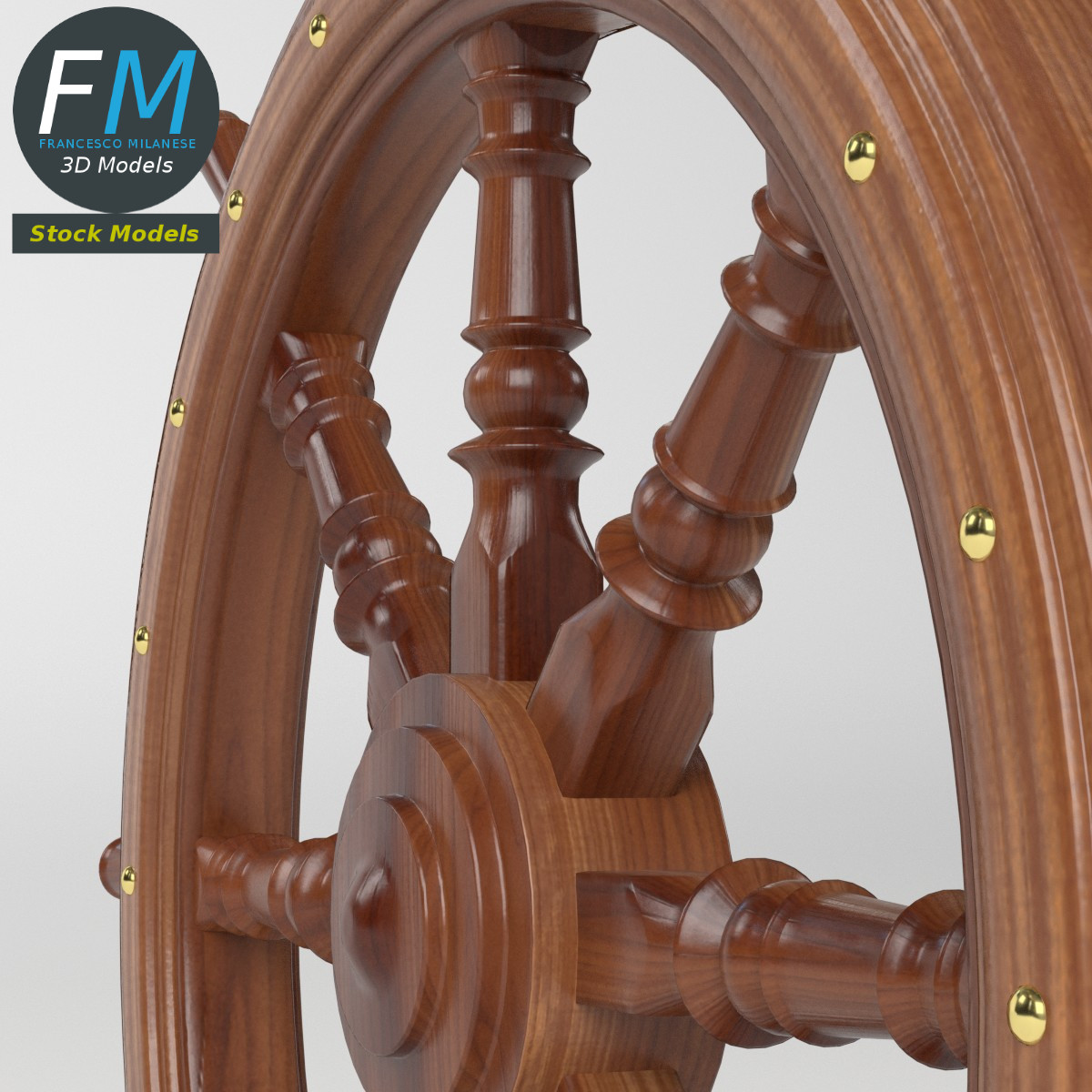 3D-Modell - Dekoratives Schiffssteuerrad - 05