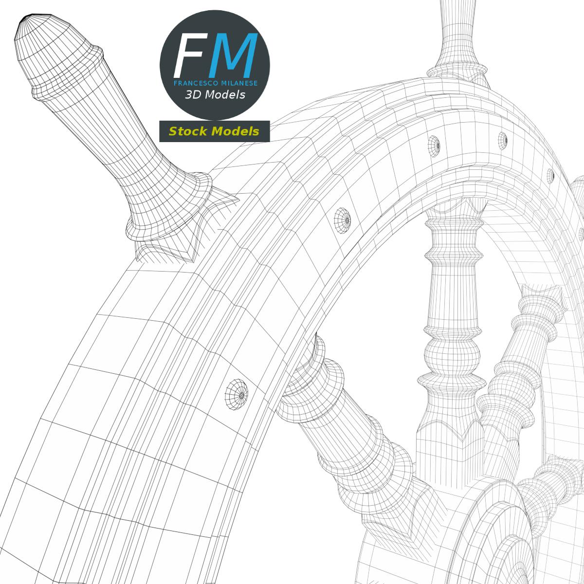 3D-Modell - Dekoratives Schiffssteuerrad - 08