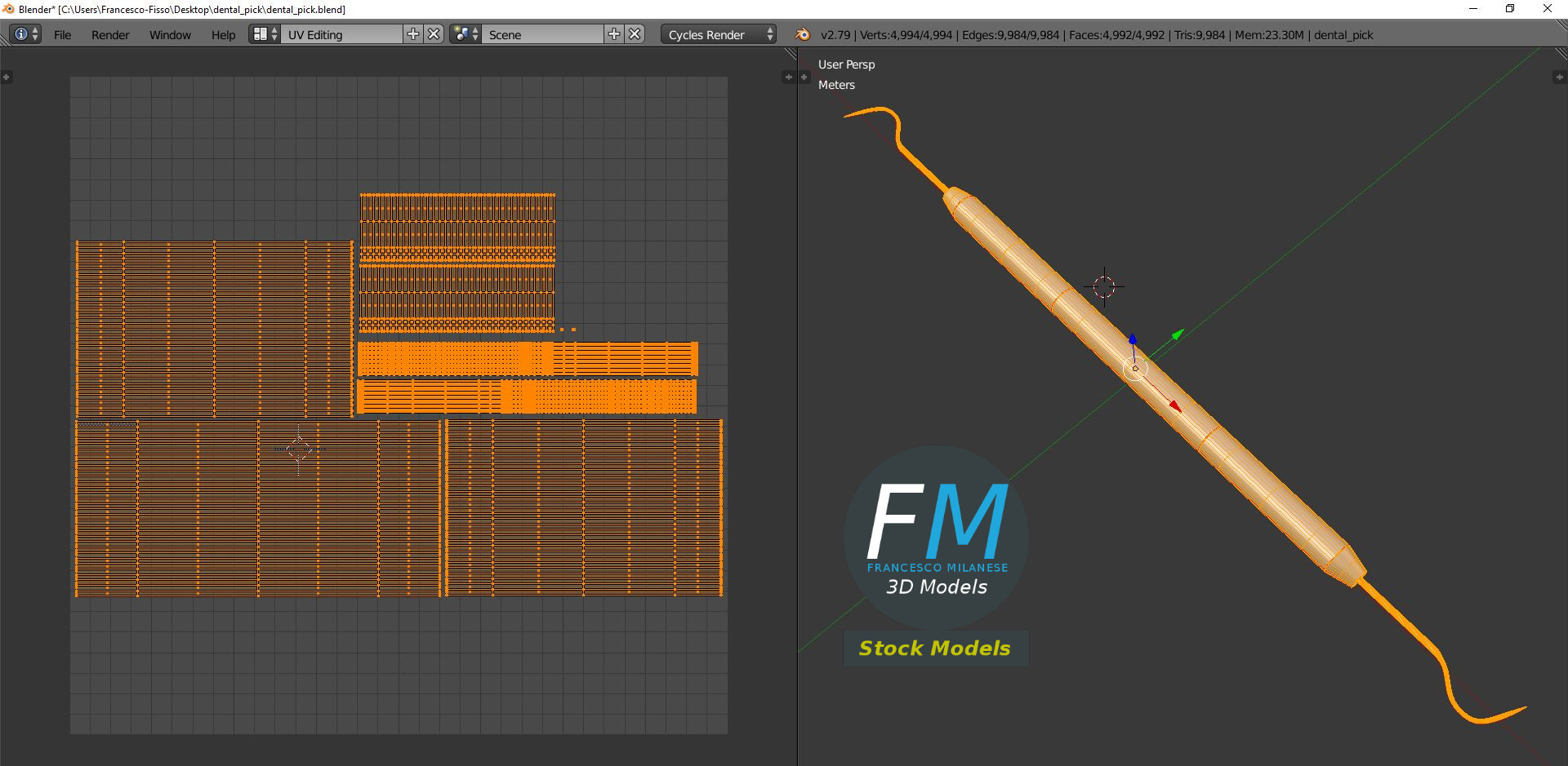 3D-Modell - Dentalsonde - 10