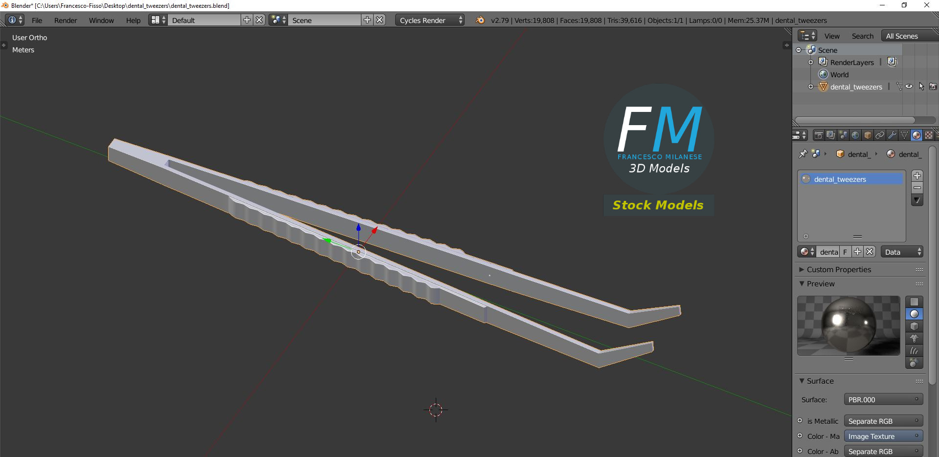 3D-Modell - Dentalpinzette - 09