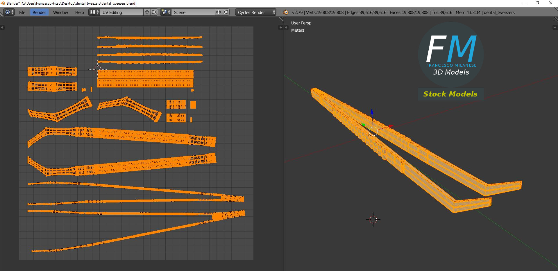 3D-Modell - Dentalpinzette - 10