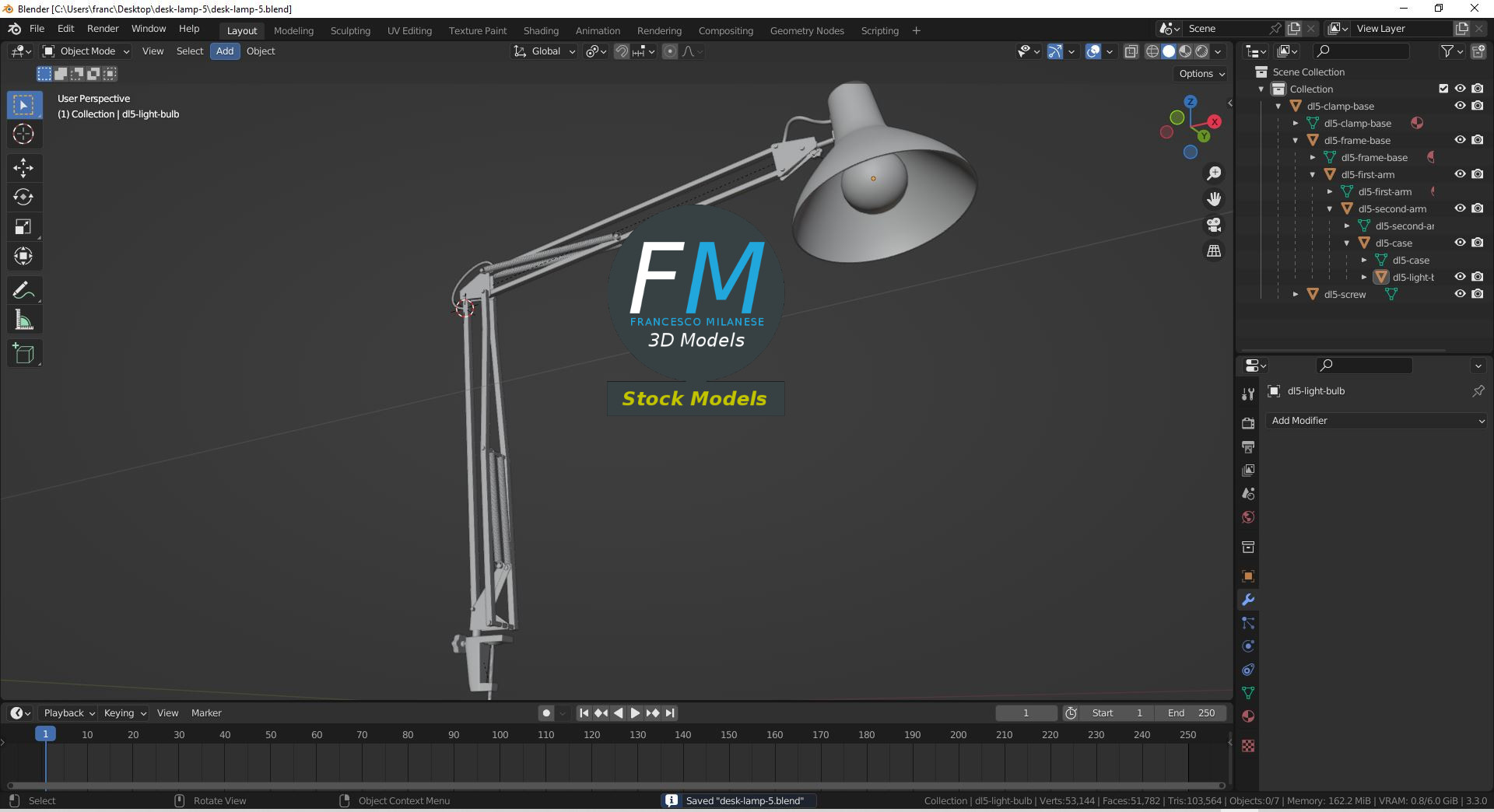 3D-Modell - Schreibtischlampe - 09
