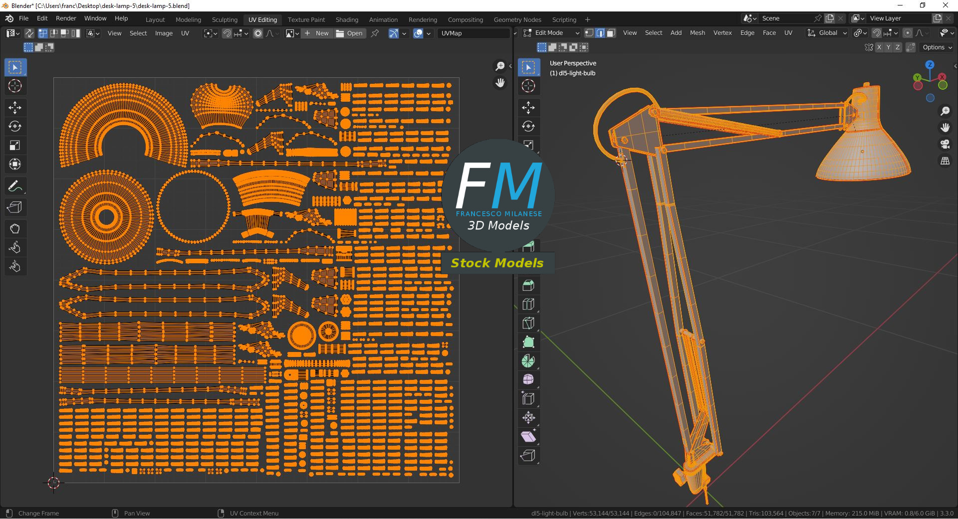 3D-Modell - Schreibtischlampe - 10