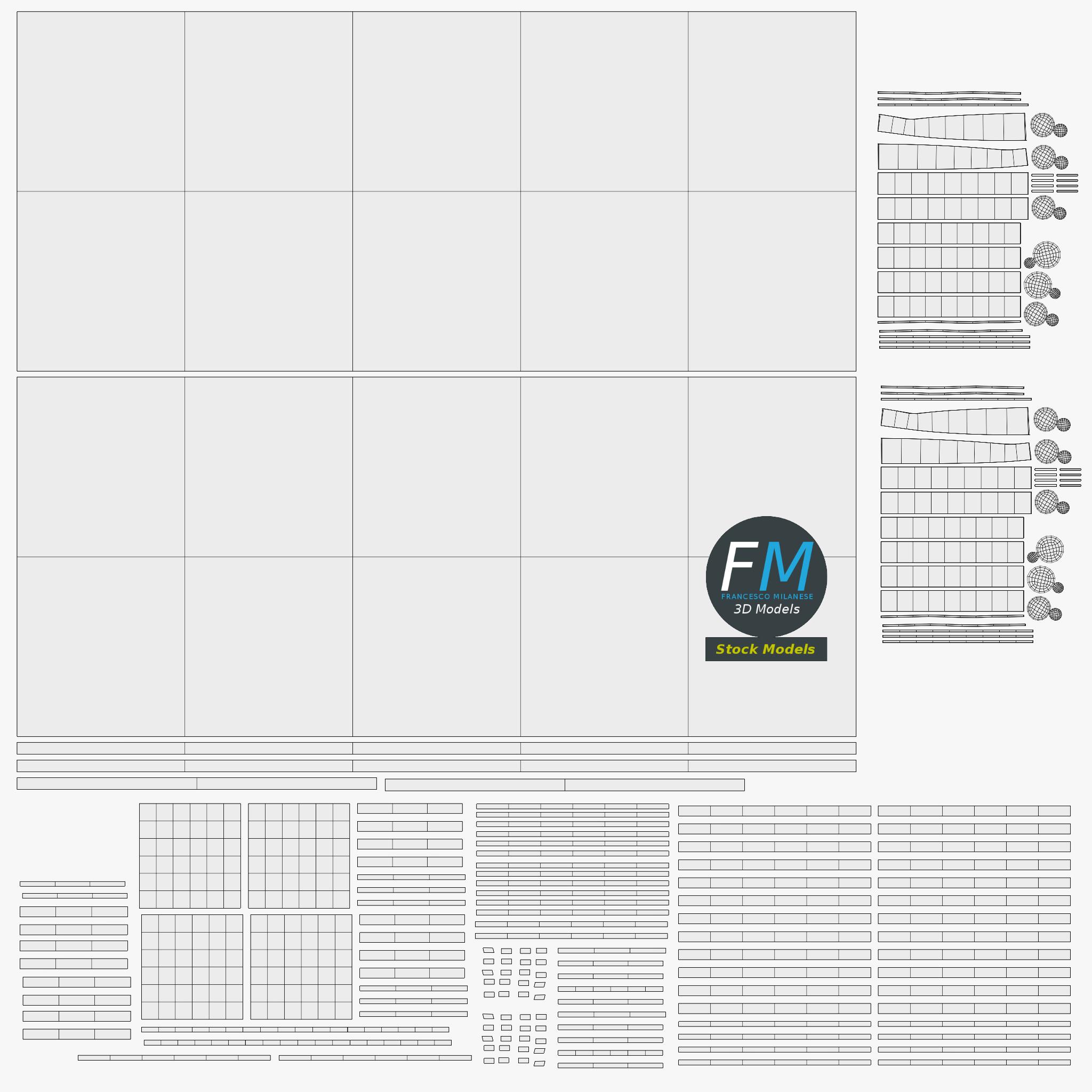 3D-Modell - Schreibtisch auf Böcken - 11 3D-Modell - Schreibtisch auf Böcken - 11
