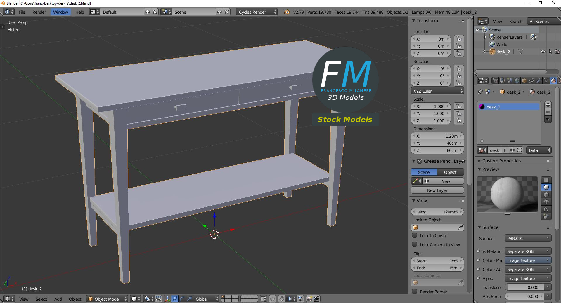 3D-Modell - Konsolentisch - 09