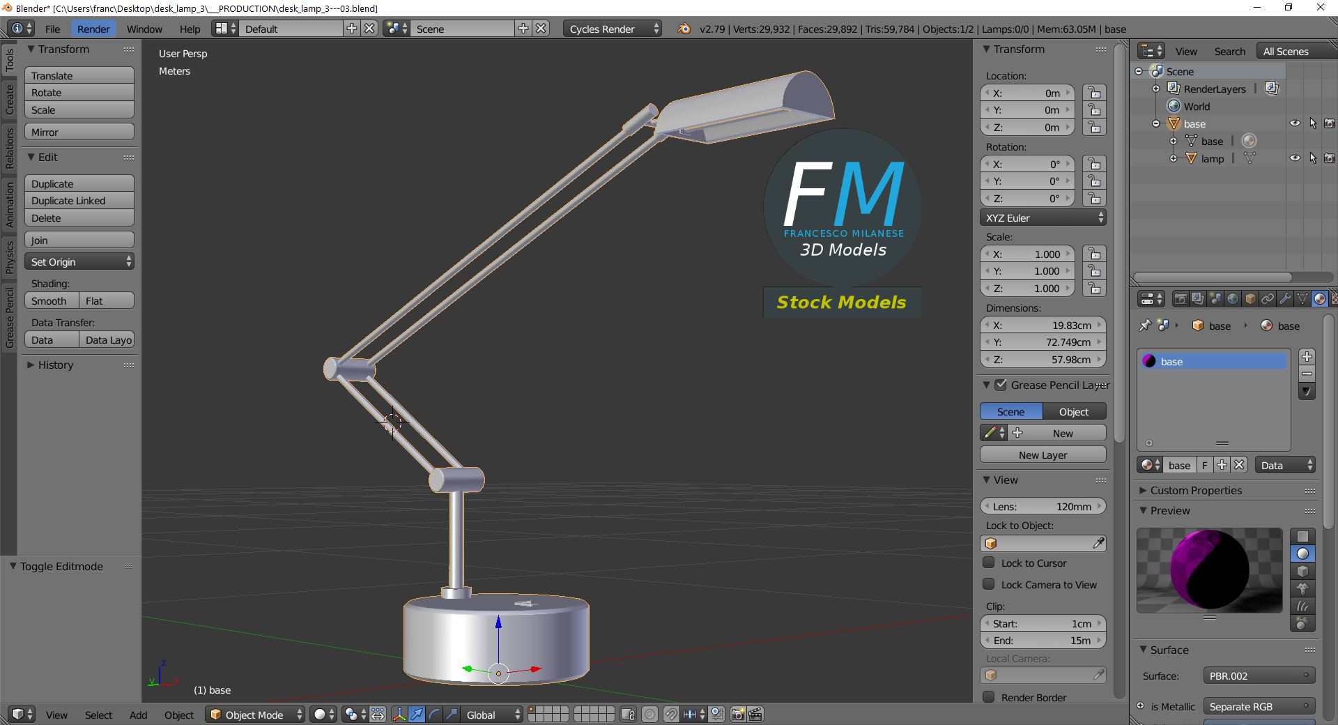 3D-Modell - Schreibtischlampe - 09