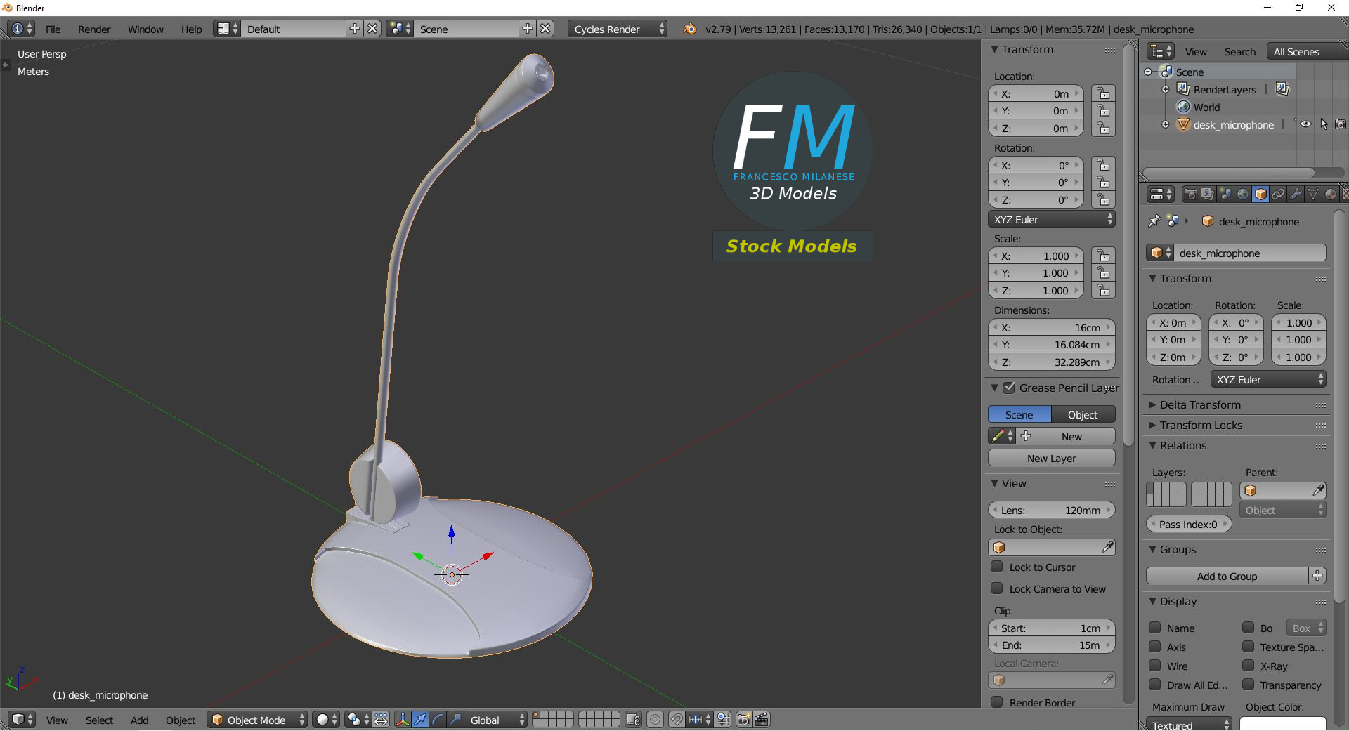 3D-Modell - Tischmikrofon - 09