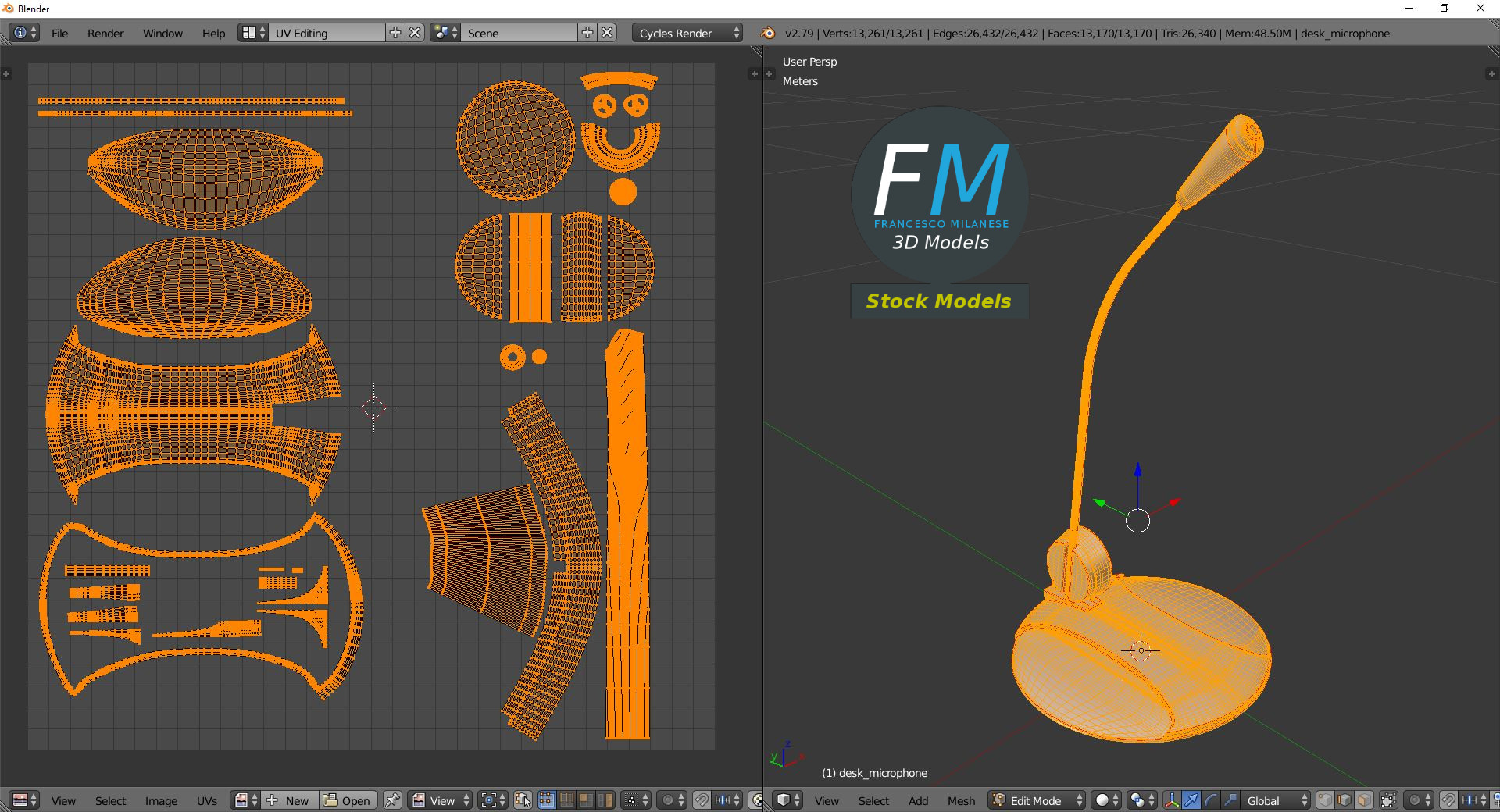 3D-Modell - Tischmikrofon - 10