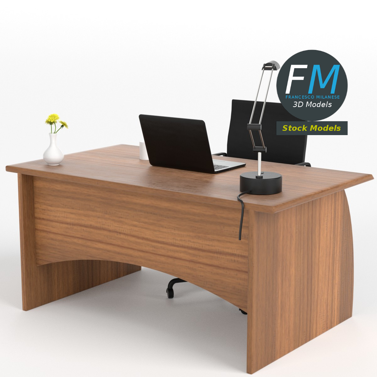 3D-Modell - Schreibtisch-Set - 03