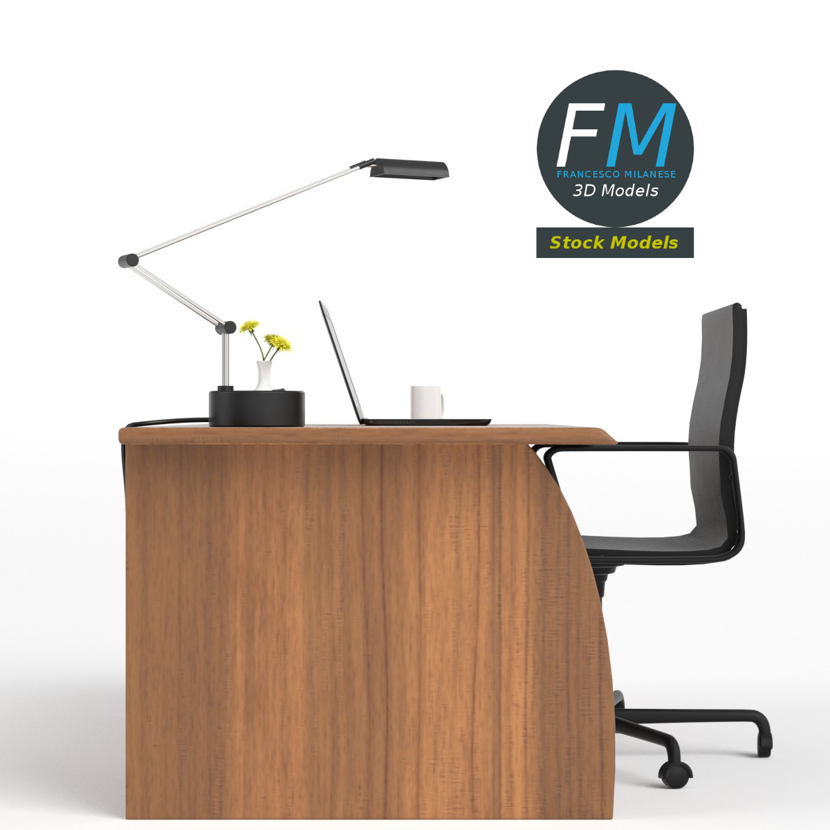 3D-Modell - Schreibtisch-Set - 04
