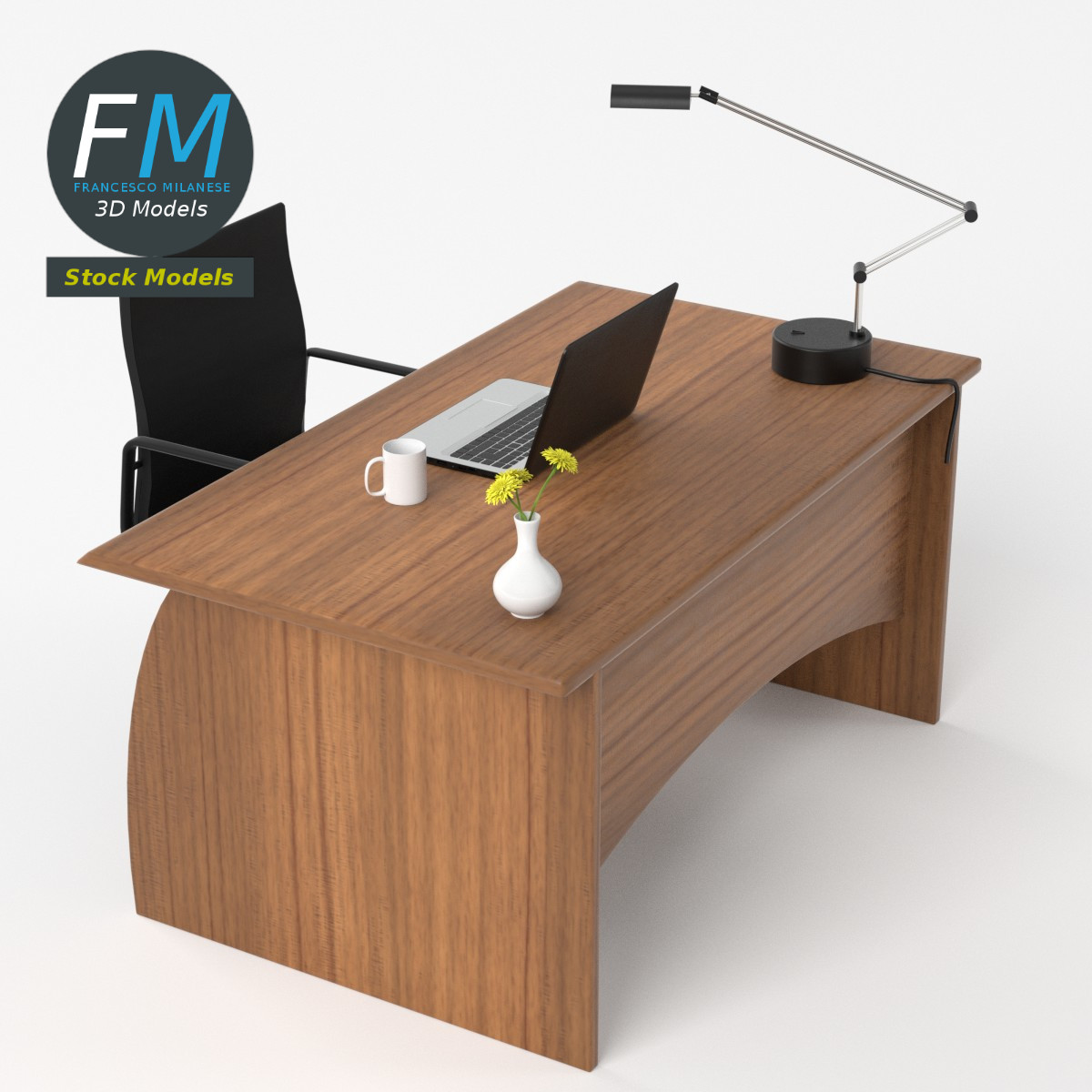 3D-Modell - Schreibtisch-Set - 05