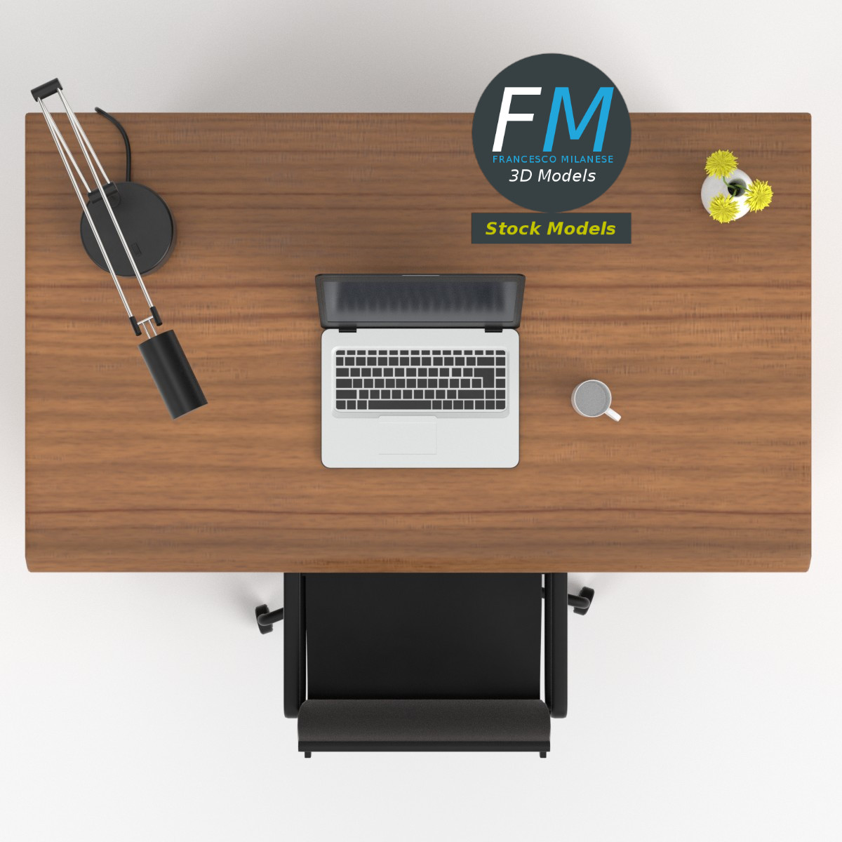 3D-Modell - Schreibtisch-Set - 06
