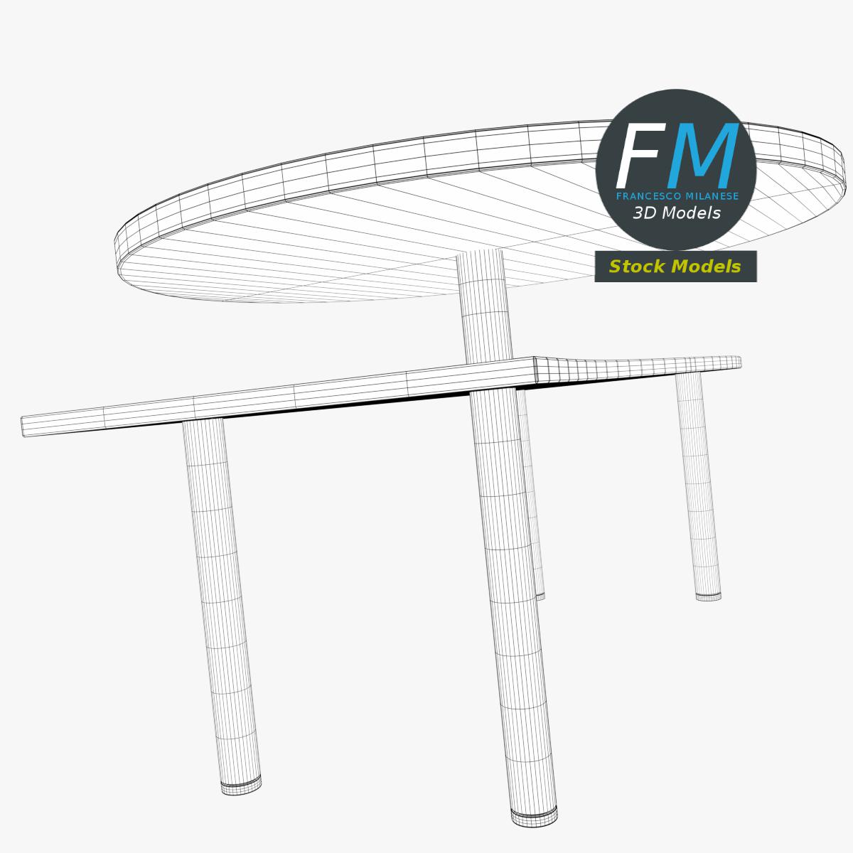 3D-Modell - Schreibtisch mit Rundem Ablagefach - 08