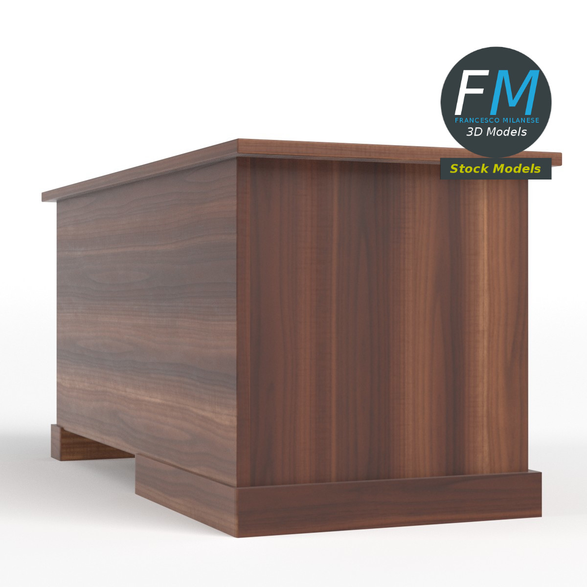 3D-Modell - Schreibtisch mit Schubladen - 04