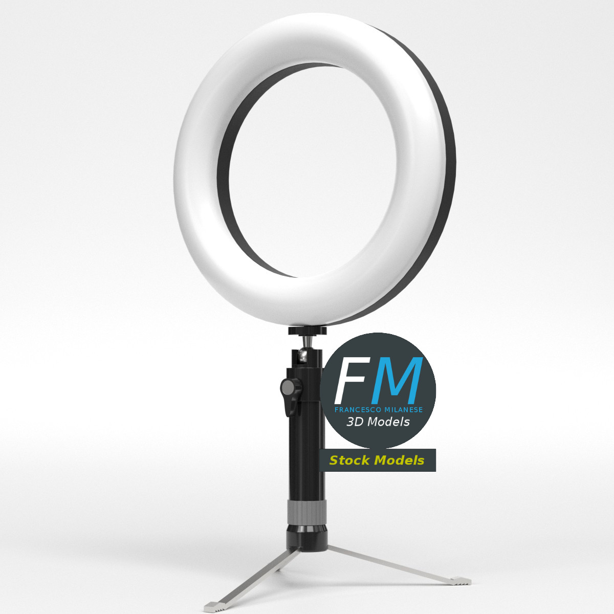 3D-Modell - Schreibtisch-Ringlicht-Set mit Stativ - 01