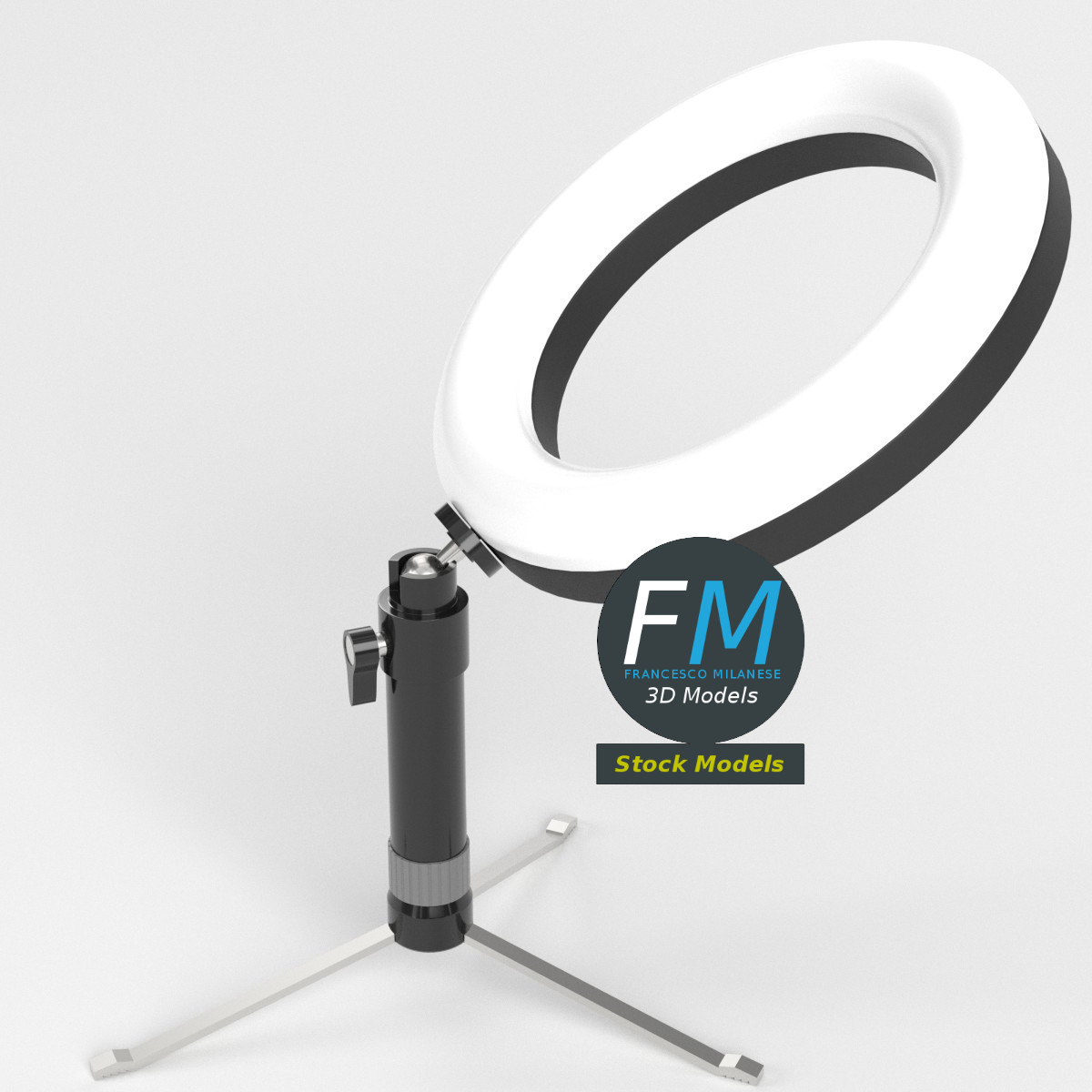 3D-Modell - Schreibtisch-Ringlicht-Set mit Stativ - 02