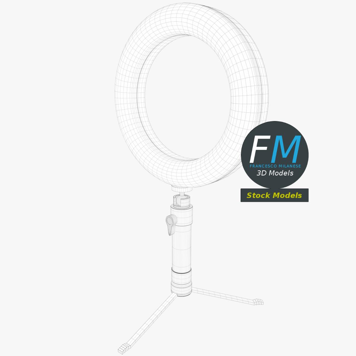3D-Modell - Schreibtisch-Ringlicht-Set mit Stativ - 07