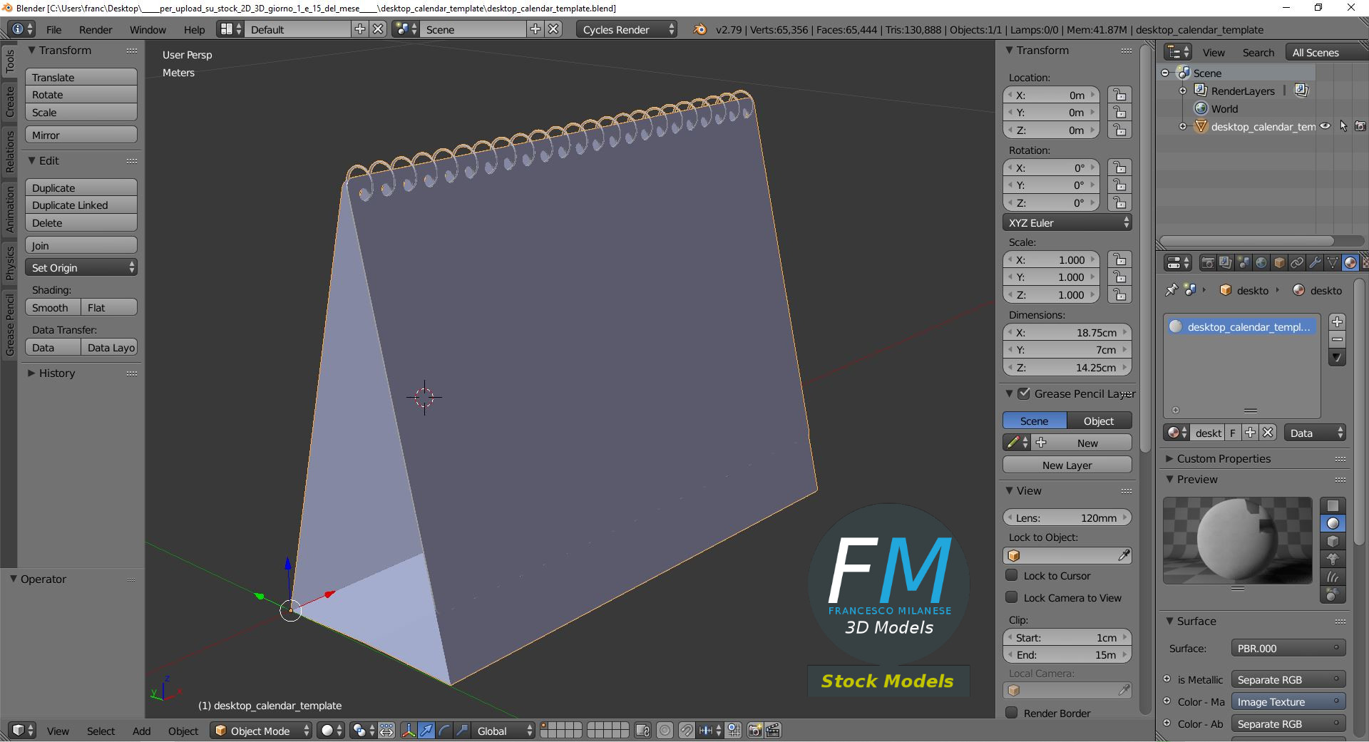 3D-Modell - Tischkalender-Vorlage - 09