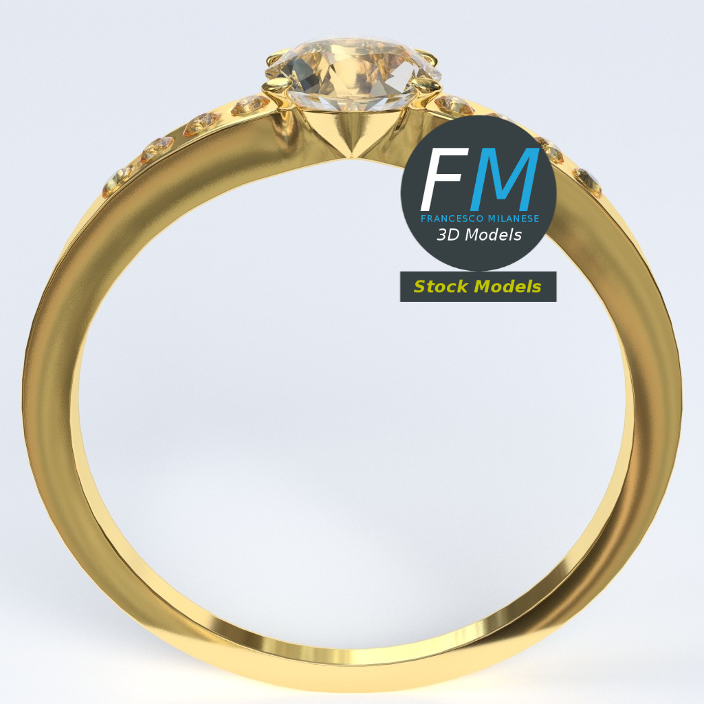 3D-Modell - Diamantring - 02