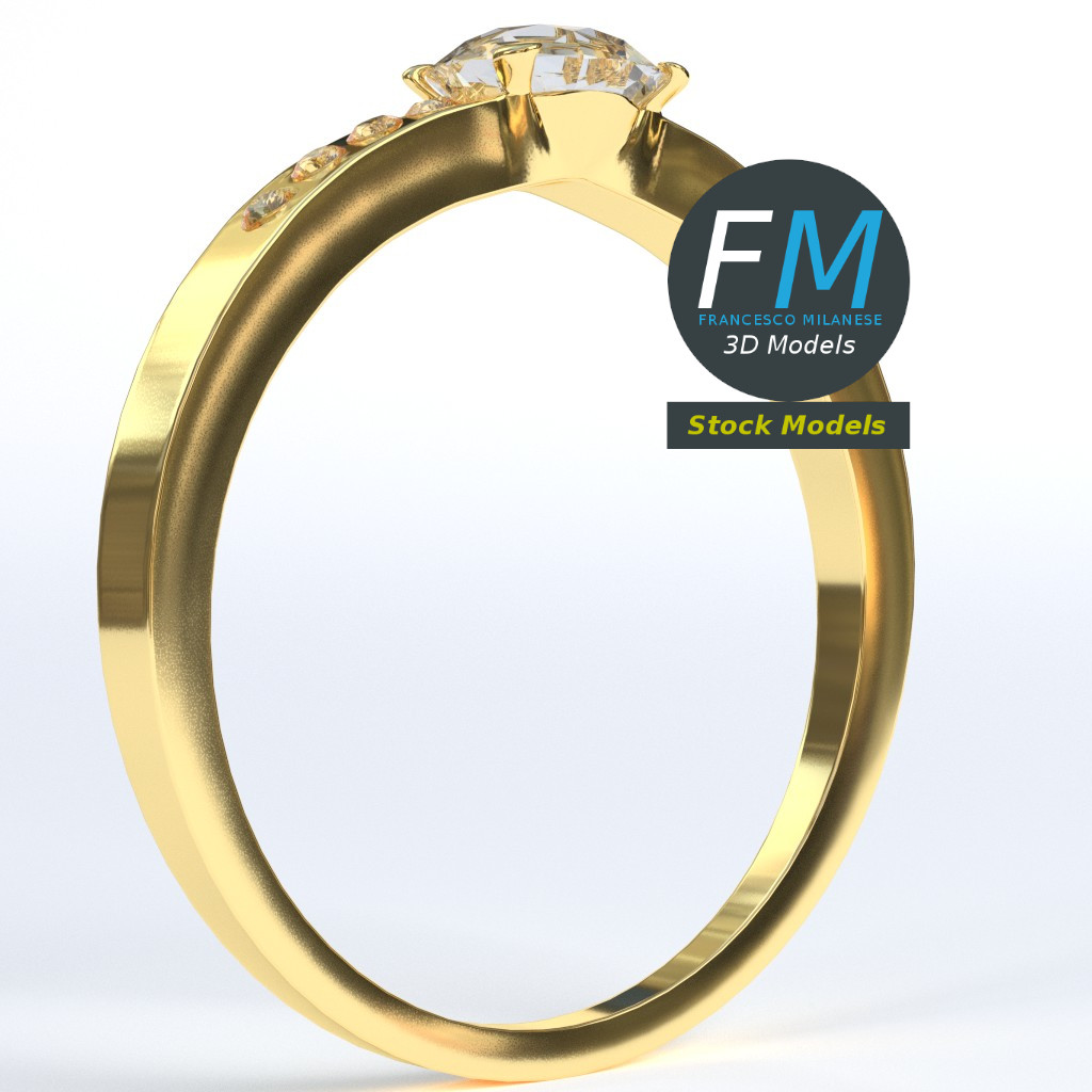 3D-Modell - Diamantring - 03
