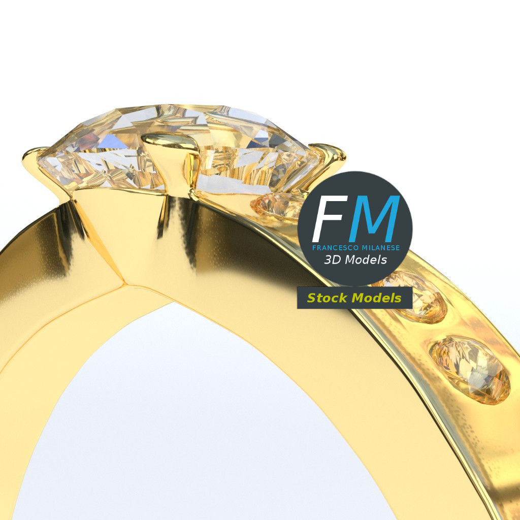 3D-Modell - Diamantring - 04