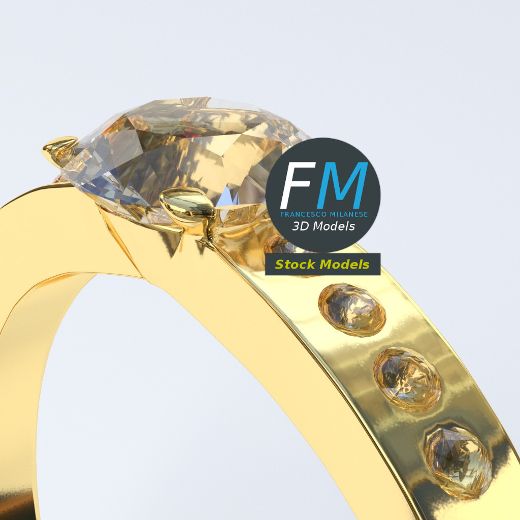 3D-Modell - Diamantring - 05