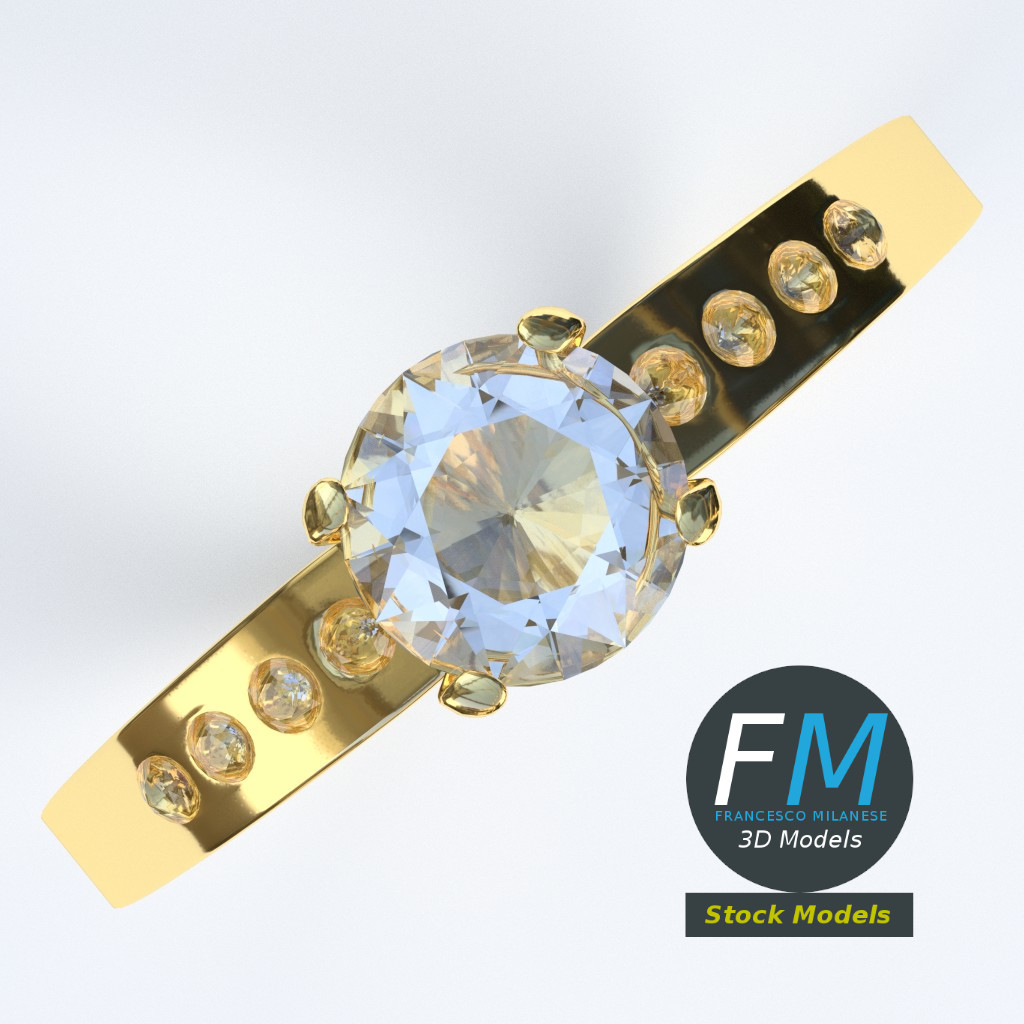 3D-Modell - Diamantring - 06