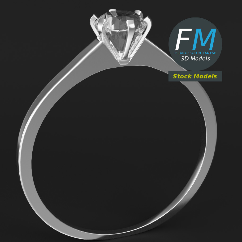 3D-Modell - Diamant-Solitärring - 01