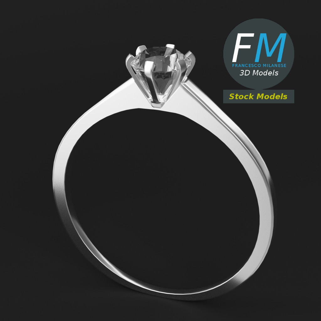 3D-Modell - Diamant-Solitärring - 02