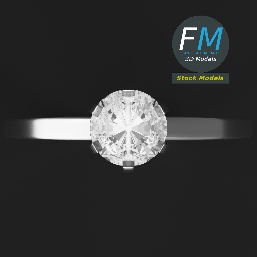 3D-Modell - Diamant-Solitärring - 06