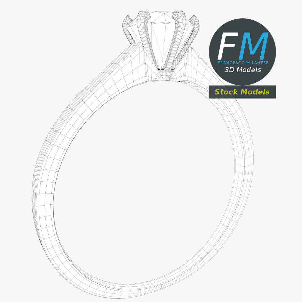 3D-Modell - Diamant-Solitärring - 07