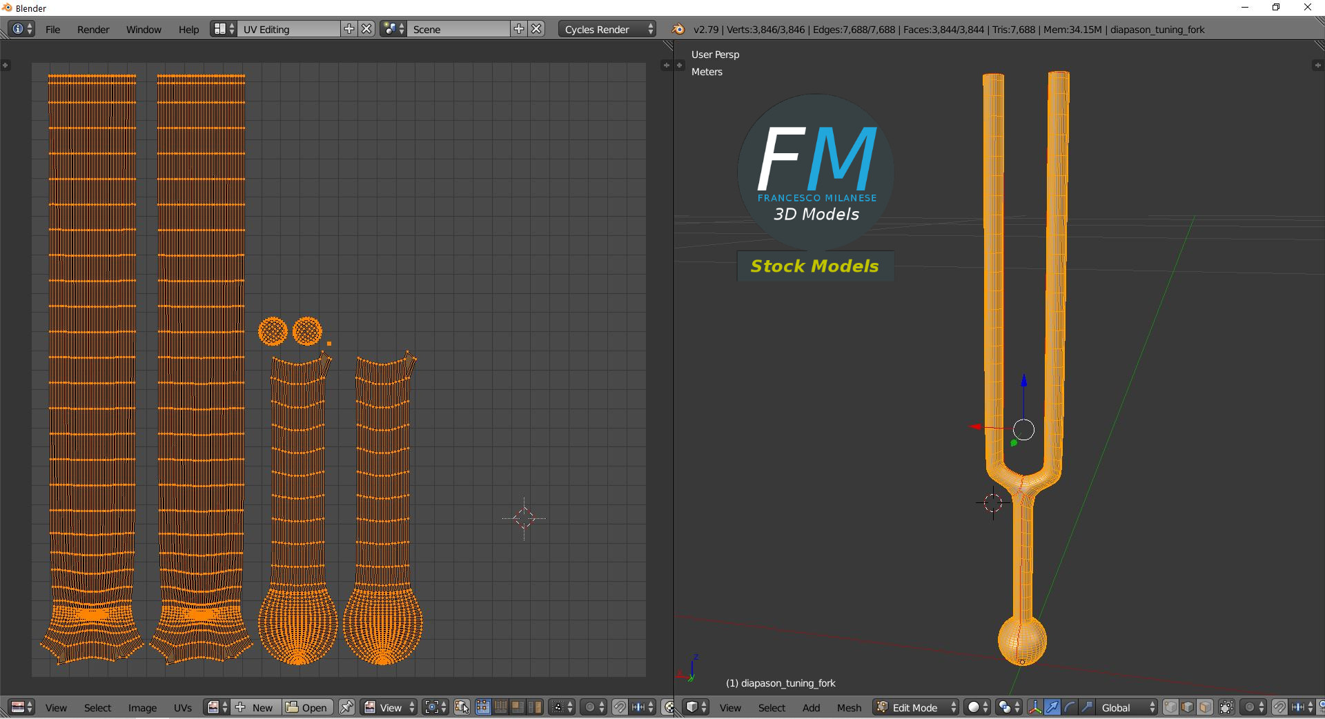 3D-Modell - Stimmgabel - 10