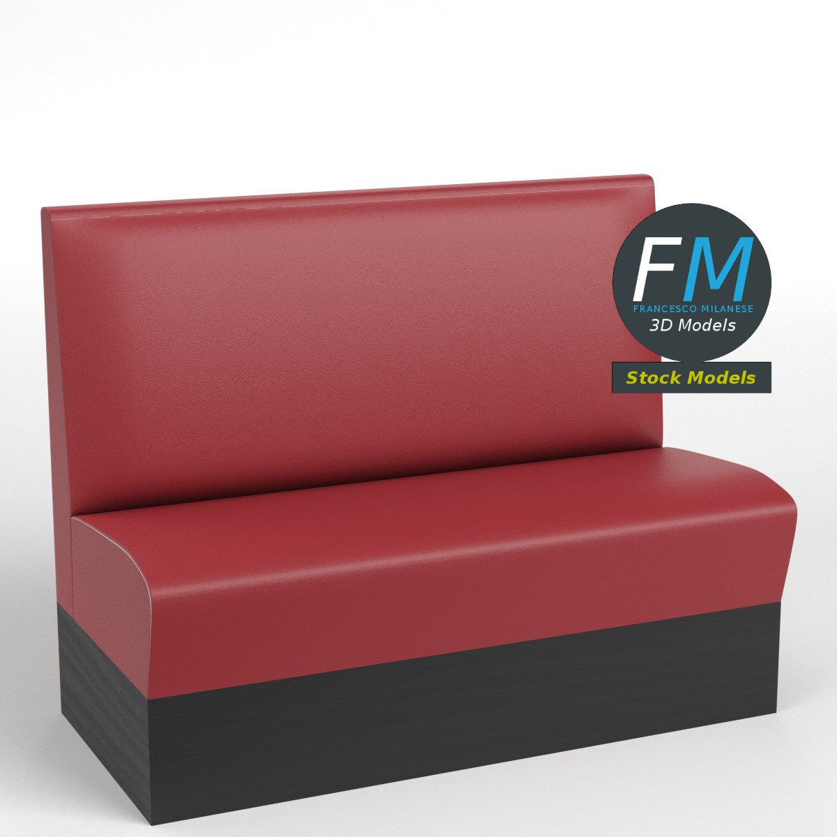 3D-Modell - Diner-Sitzbank - 01