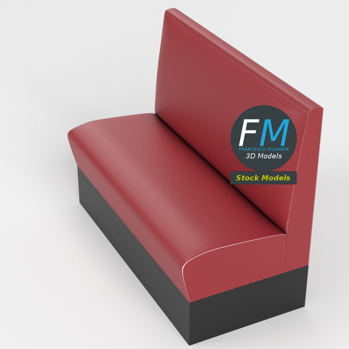 3D-Modell - Diner-Sitzbank - 02