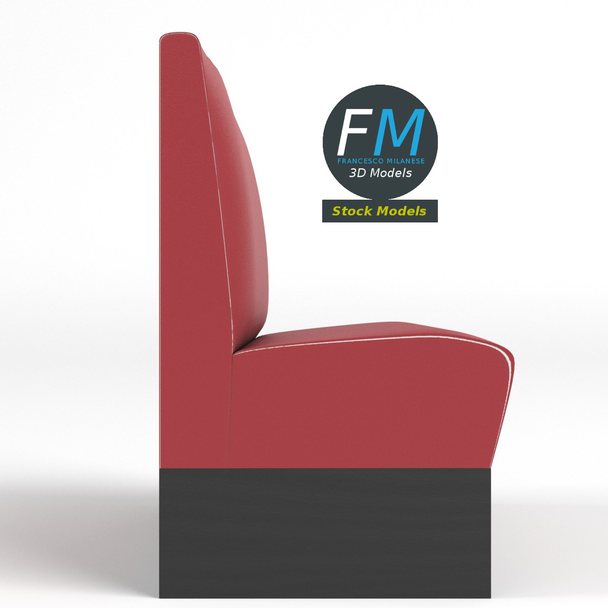 3D-Modell - Diner-Sitzbank - 04